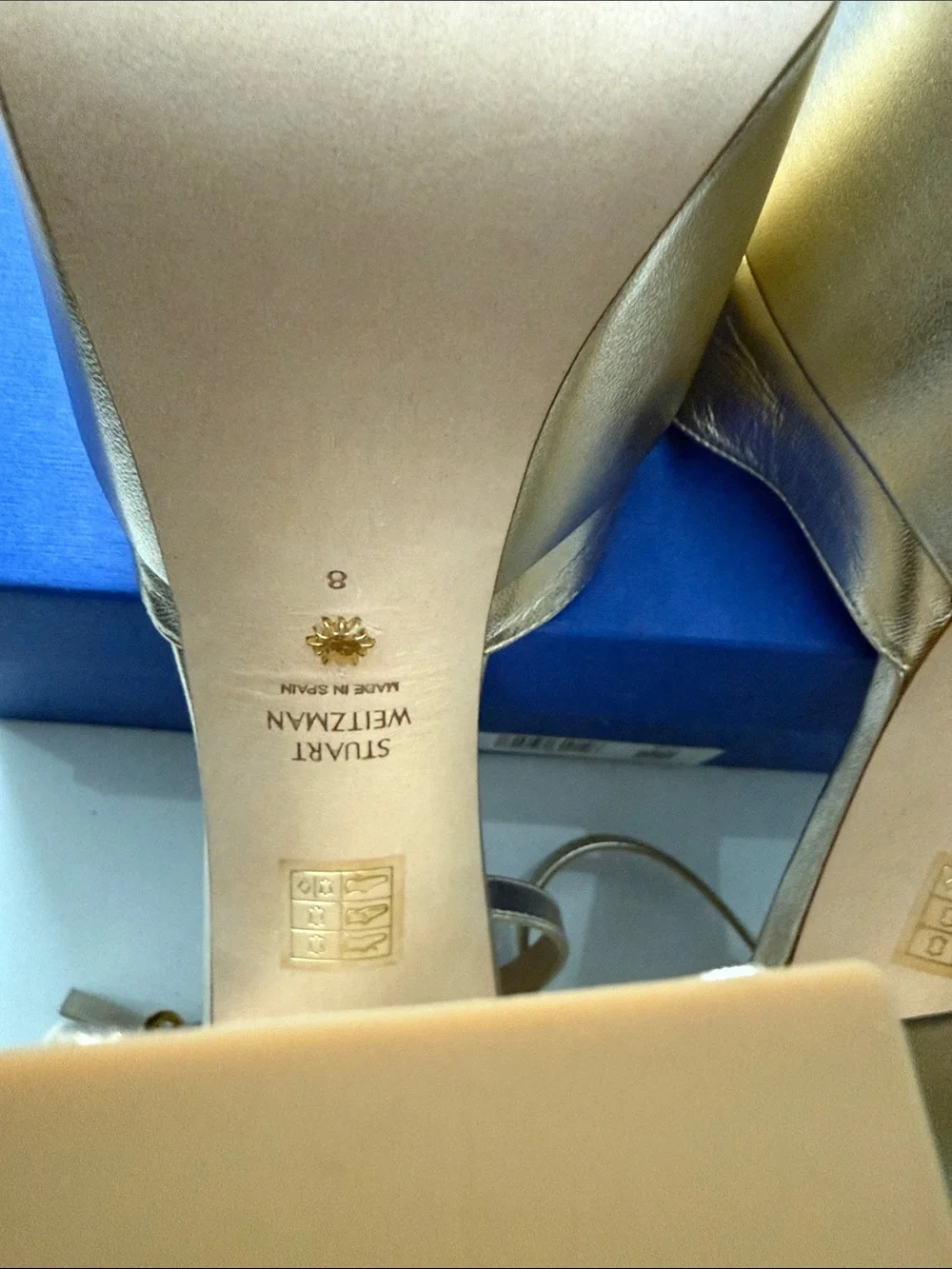 Stuart Weitzman Metallic Gold Platform Slingback Heels